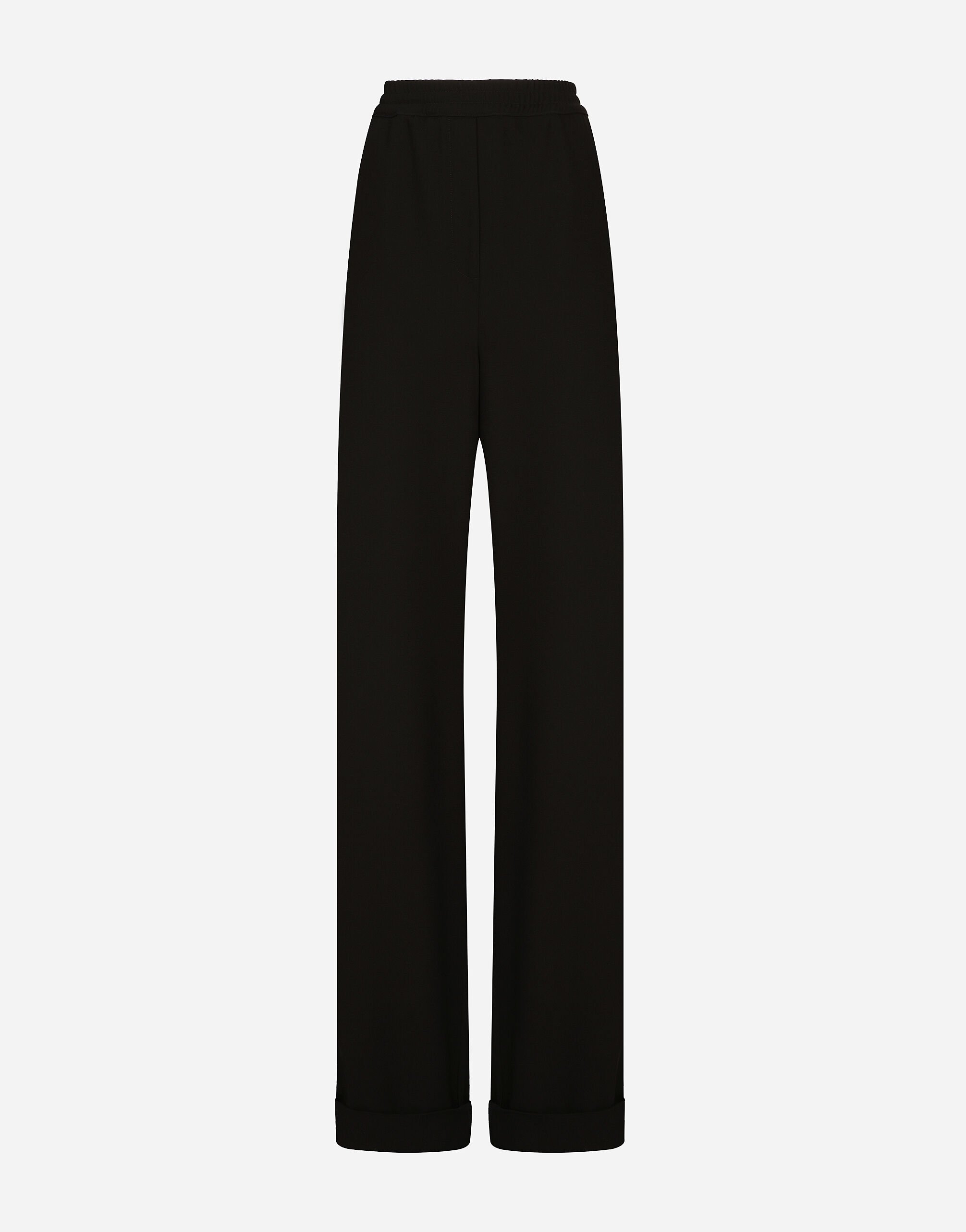 Dolce & Gabbana KIM DOLCE&GABBANA Woolen pajama pants with piping Black F26X6FGDBMX