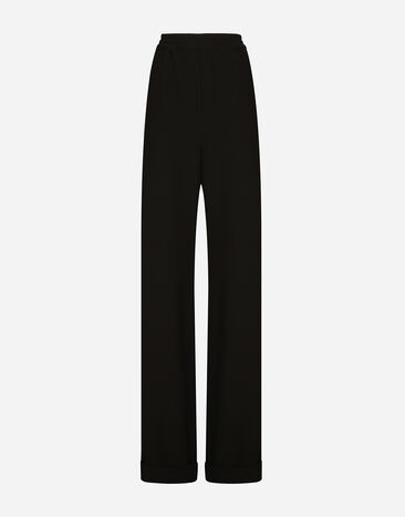 Dolce&Gabbana KIM DOLCE&GABBANA Woolen pajama pants with piping Black F0B6ATHJMOK