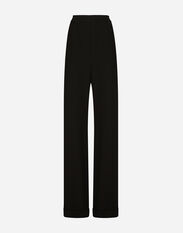 Dolce & Gabbana KIM DOLCE&GABBANA Woolen pajama pants with piping Black F26X6FGDBMX