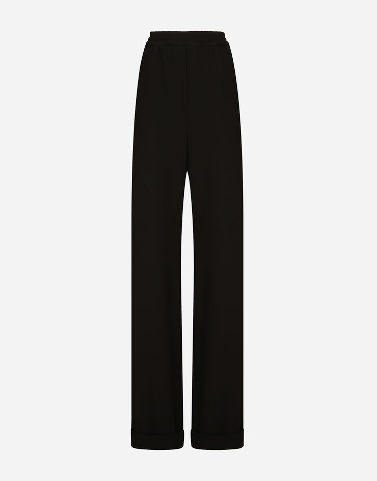 Dolce & Gabbana KIM DOLCE&GABBANA Pantalón tipo pijama en paño de lana con ribetes Negro FTCWXTFUBFZ