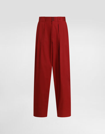 Dolce & Gabbana Stretch cotton gabardine trousers Red GP22AZFUFNV