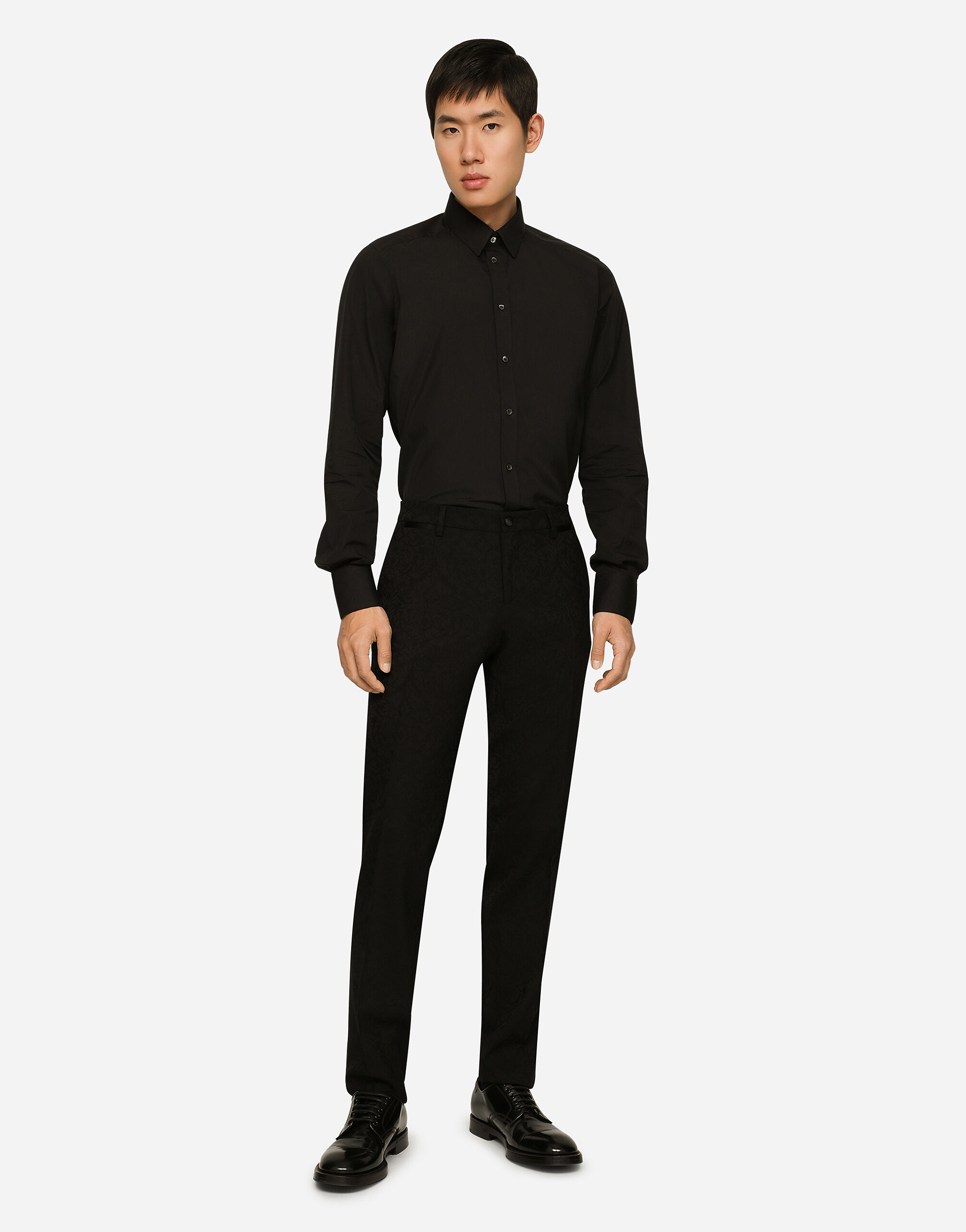 Cotton gold fit shirt in Black for Men Dolce Gabbana