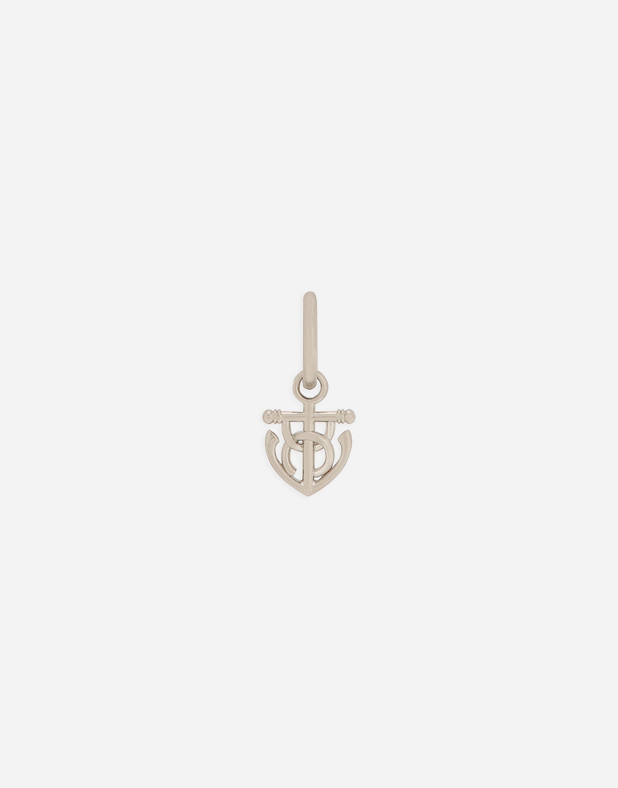 Dolce & Gabbana single stud earring with “Marina” anchor Black BJ0815AP599