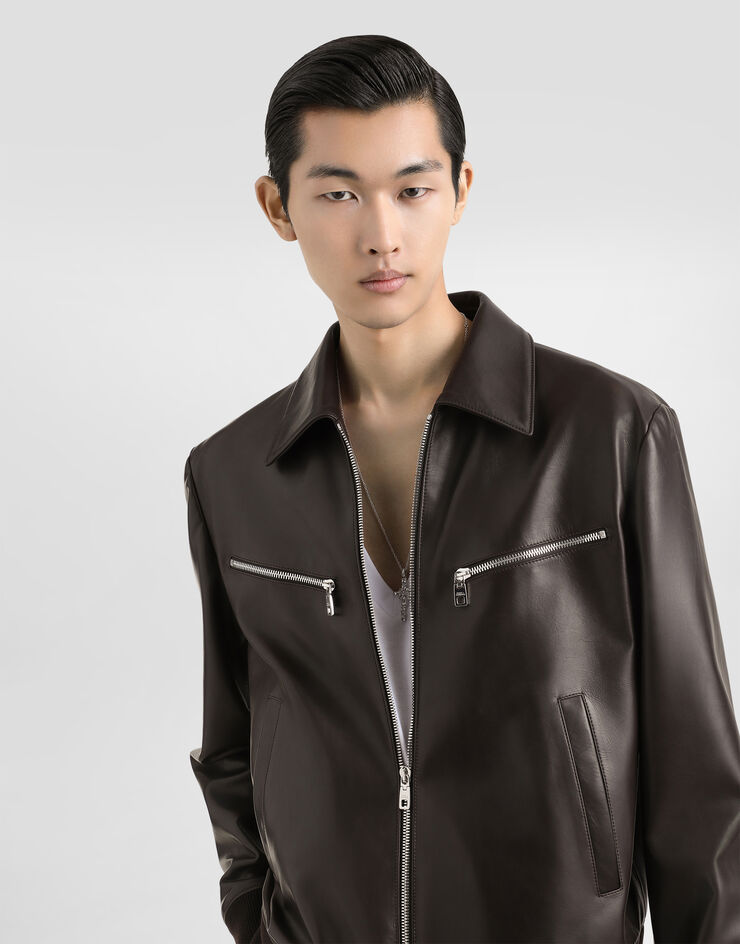 Dolce & Gabbana Calfskin jacket Brown G9BIJLHULQX