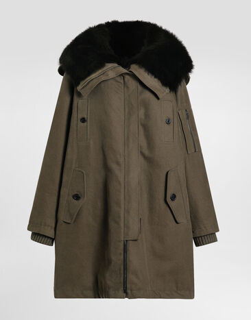 Dolce & Gabbana Parka oversize de lona Green F9T49ZFU6YD
