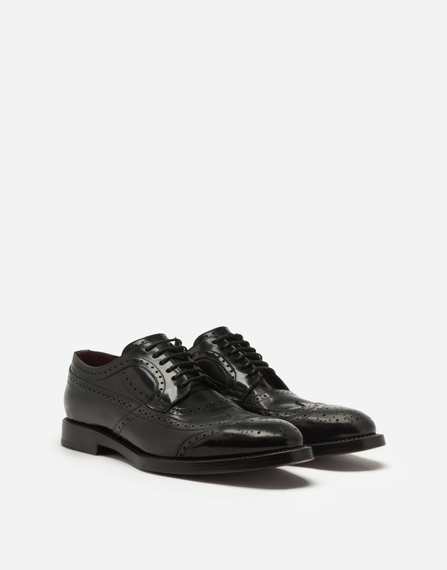 Brushed calfskin derby brogues in BLACK for Men | Dolce&Gabbana®