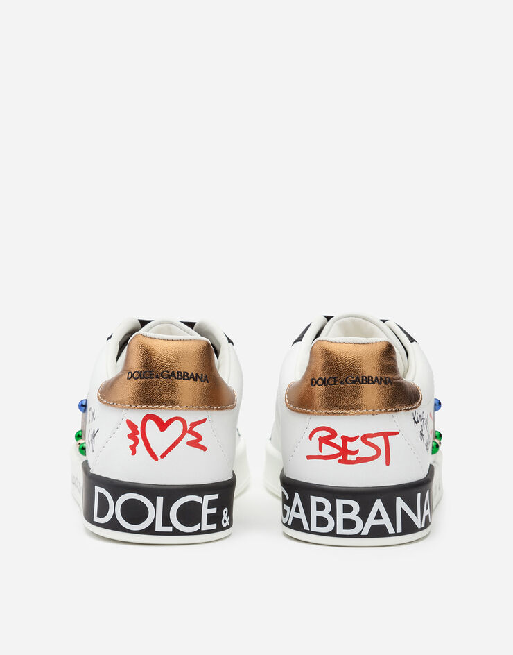 Dolce & Gabbana Sneakers Portofino stampata corona Bianco DA0678AU120