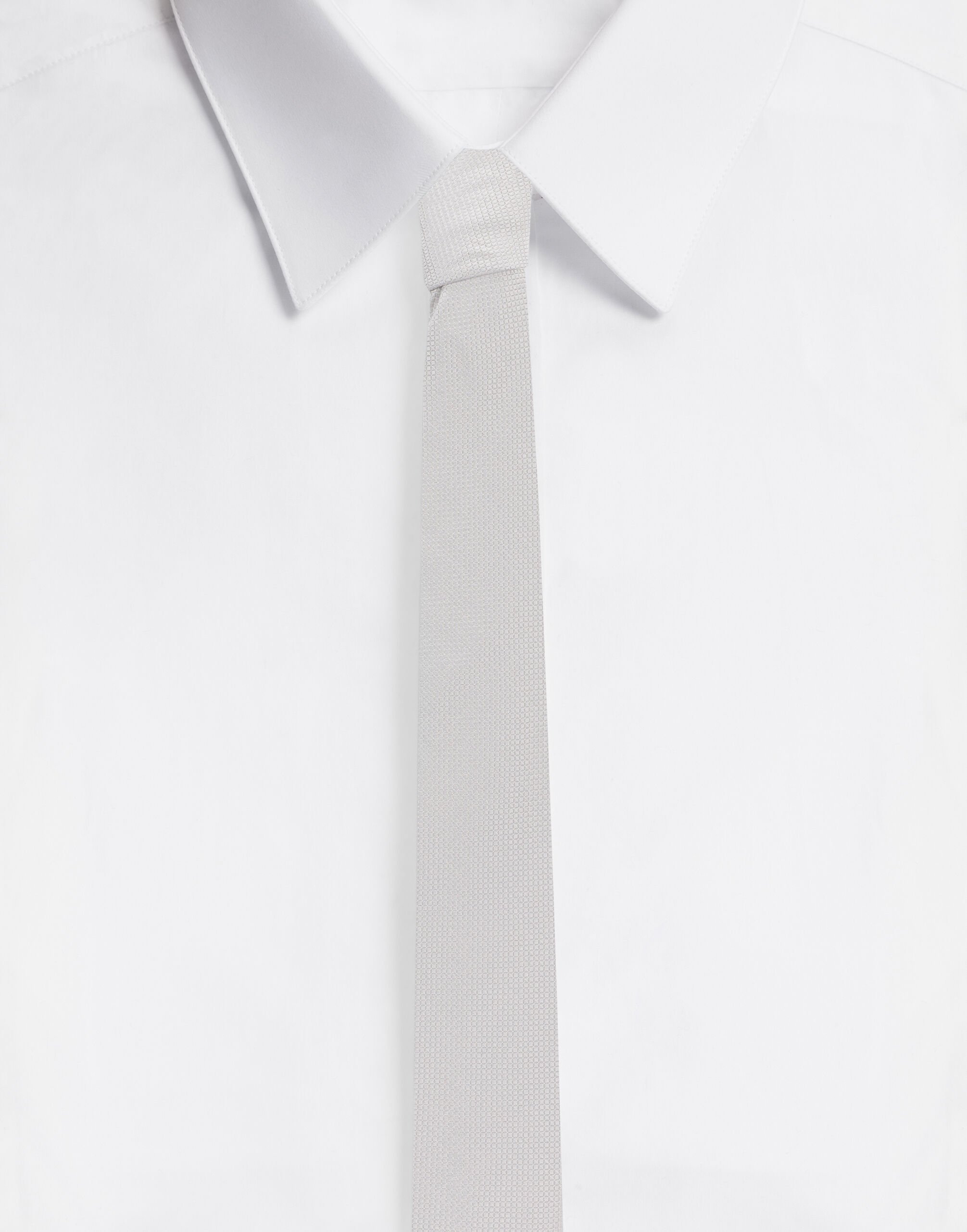 Dolce & Gabbana 8 cm blade tie in jacquard silk White GH587AG8IP4
