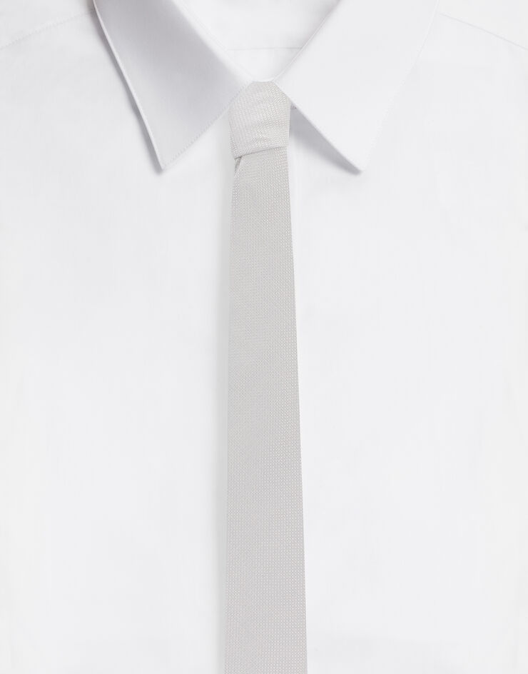 Dolce & Gabbana 8 cm blade tie in jacquard silk Grey GT153EG0JLY