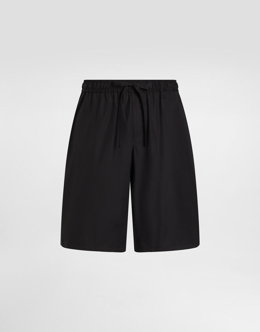 Cotton jogging shorts with logo tag