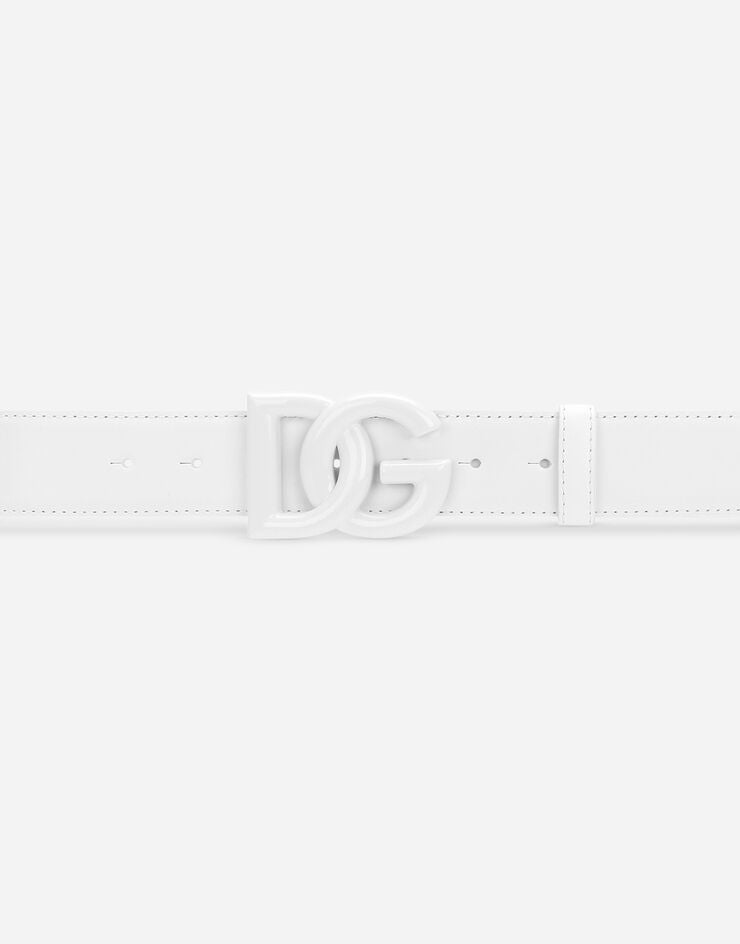 Dolce & Gabbana Leather DG logo belt White BE1578AQ069