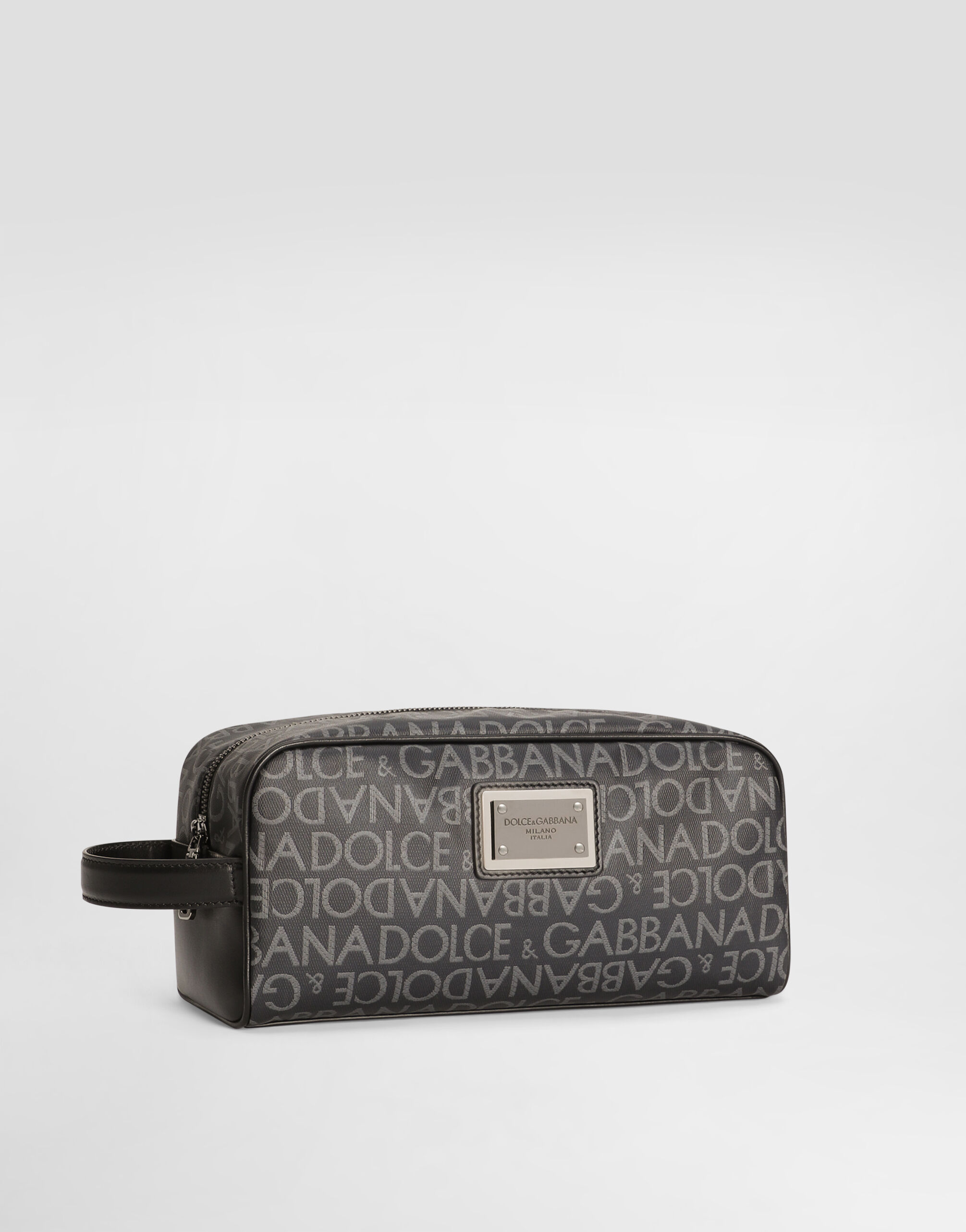 Coated jacquard toiletry bag in Mehrfarbig fur Herren Dolce Gabbana