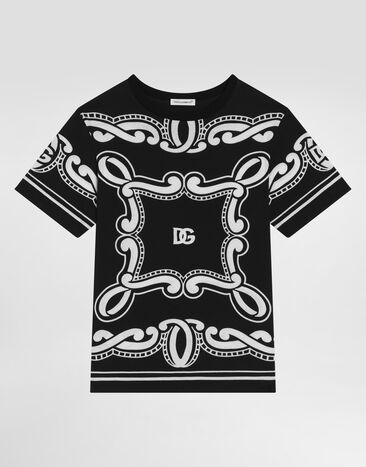 Dolce & Gabbana Bandanna-print jersey T-shirt Blue L4JTHVII7FT