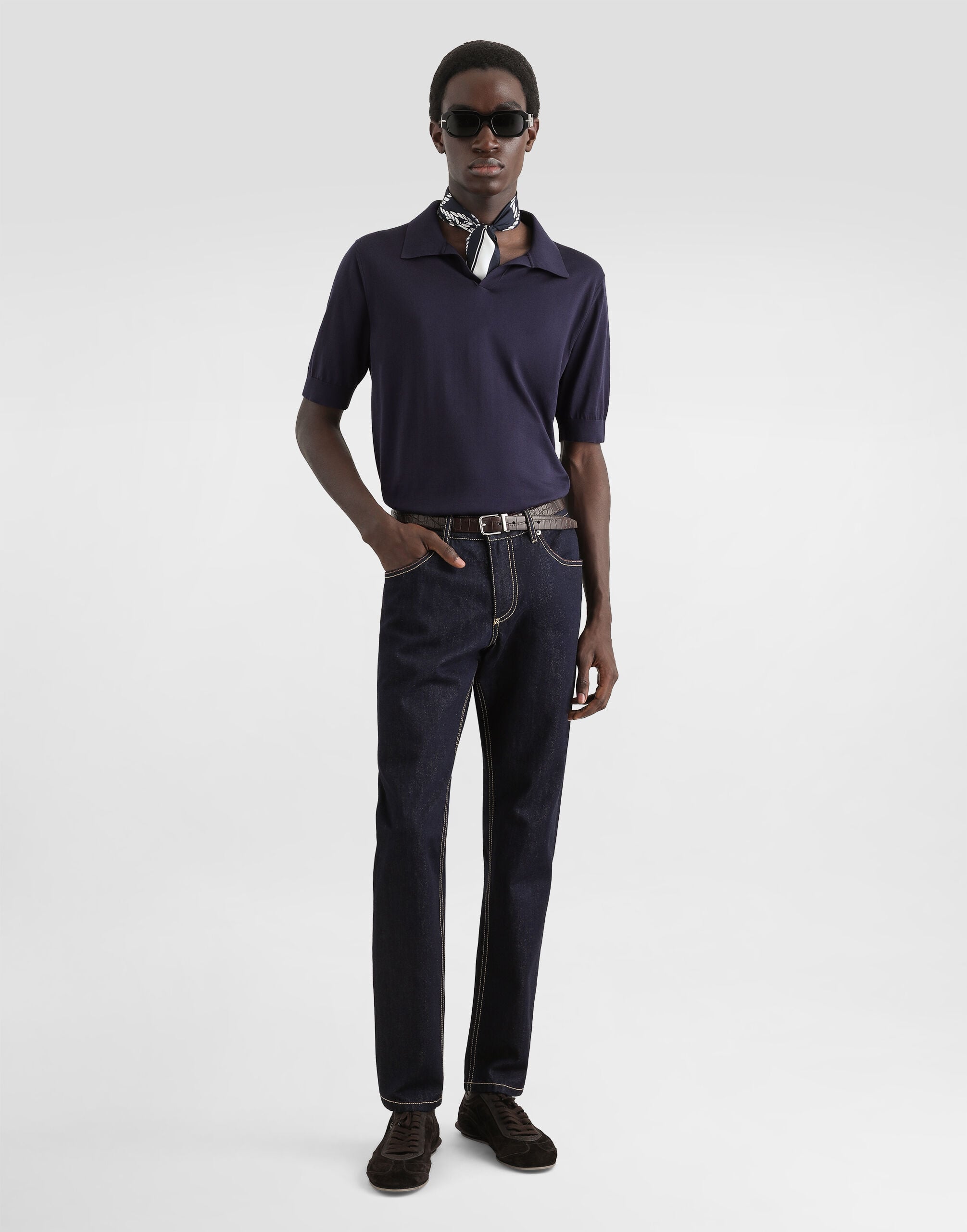 Silk knit polo shirt in for Men | Dolce&Gabbana® US