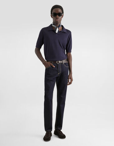 Dolce & Gabbana Silk knit polo shirt  GXZBUZJBSPK