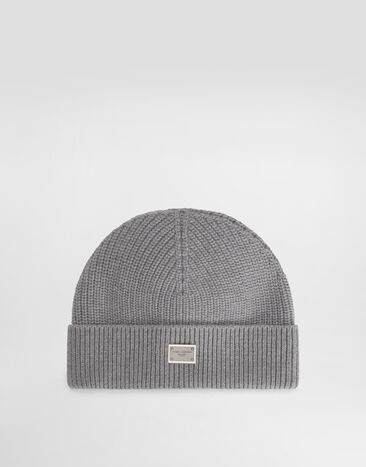 Dolce & Gabbana Knit hat with logo and tag Multicolor GH587AFU4JB