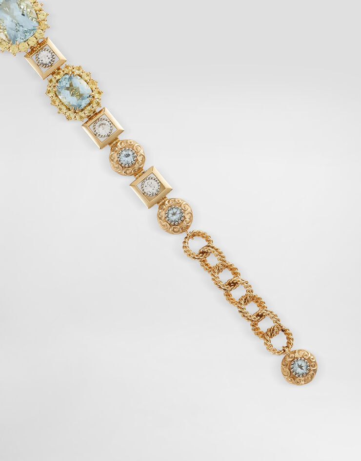 Dolce & Gabbana Eleganza Bracelet 18-carat white and yellow gold, aquamarines and sapphires  WBSA7GWAQM1