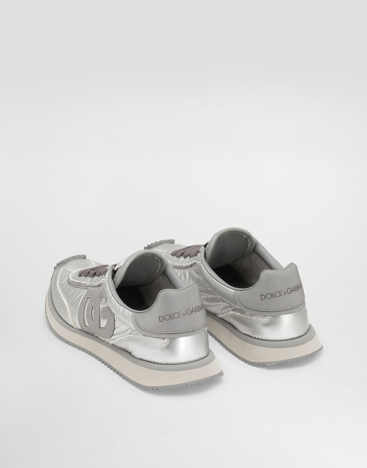 Dolce & Gabbana DG Cushion sneakers in laminated nylon Silver CK2288AE474