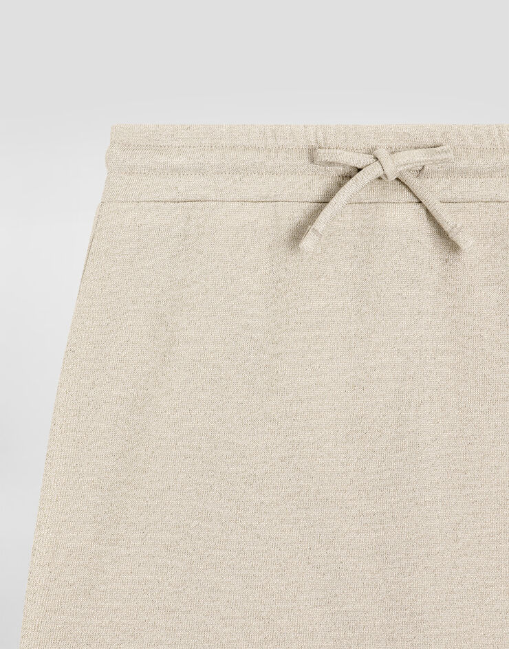 Dolce & Gabbana Lurex jersey skirt with DG logo Gold L5JIA2G7O0U