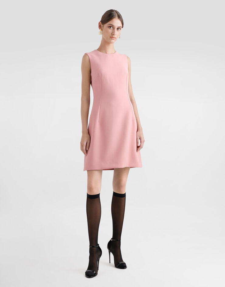 Dolce & Gabbana 羊毛绉绸收腰迷笛连衣裙 Pink F6TMMTFU2L8