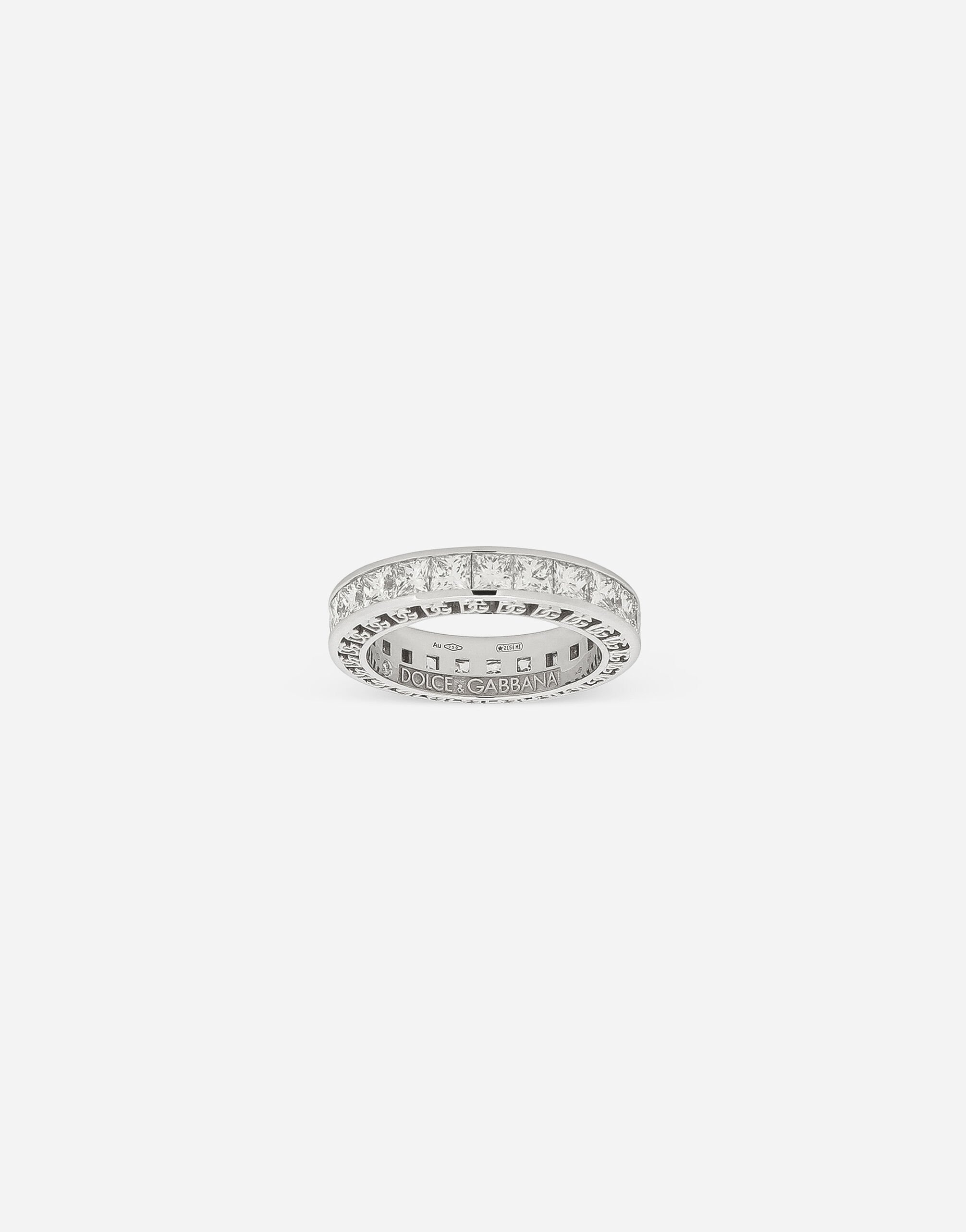 Dolce & Gabbana Anello Anna in oro bianco 18Kt e diamanti Bianco WRQA1GWSPBL