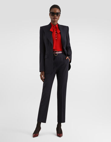 Dolce & Gabbana Pinstripe wool trousers Multicolor FTAM2TFRBDR