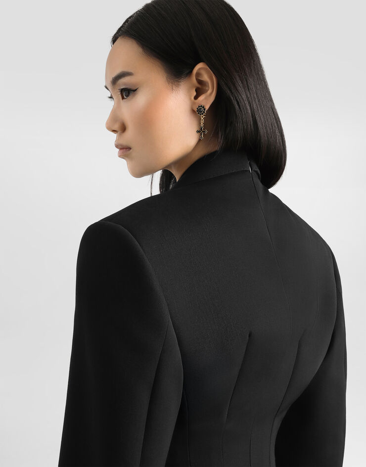 Dolce & Gabbana Double-breasted jacket in wool gabardine Black F29PTTFU21E