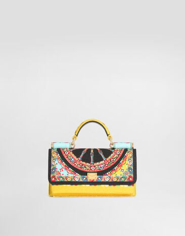 Dolce & Gabbana Handytasche aus Canvas mit Carretto-Print Multicolor BI3280A0890