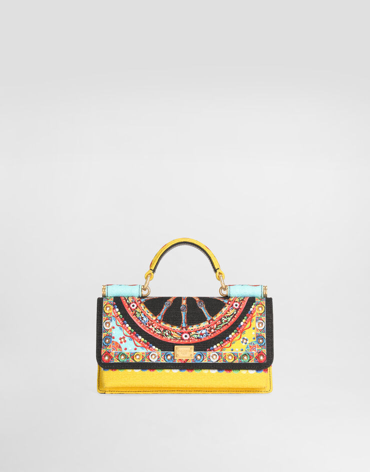 Dolce & Gabbana Handytasche aus Canvas mit Carretto-Print Multicolor BI3280A0890