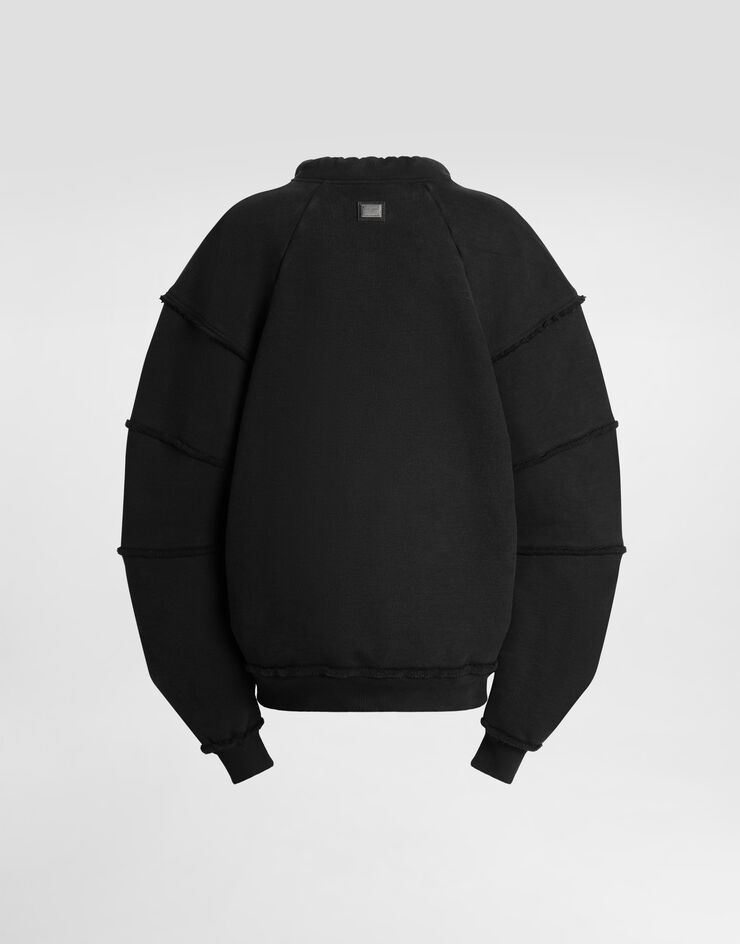 Dolce & Gabbana Cotton crew neck sweatshirt Black F9T75THU7V0