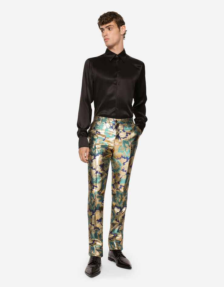 Dolce & Gabbana Silk satin Martini-fit shirt Schwarz G5JE6TFU1AU
