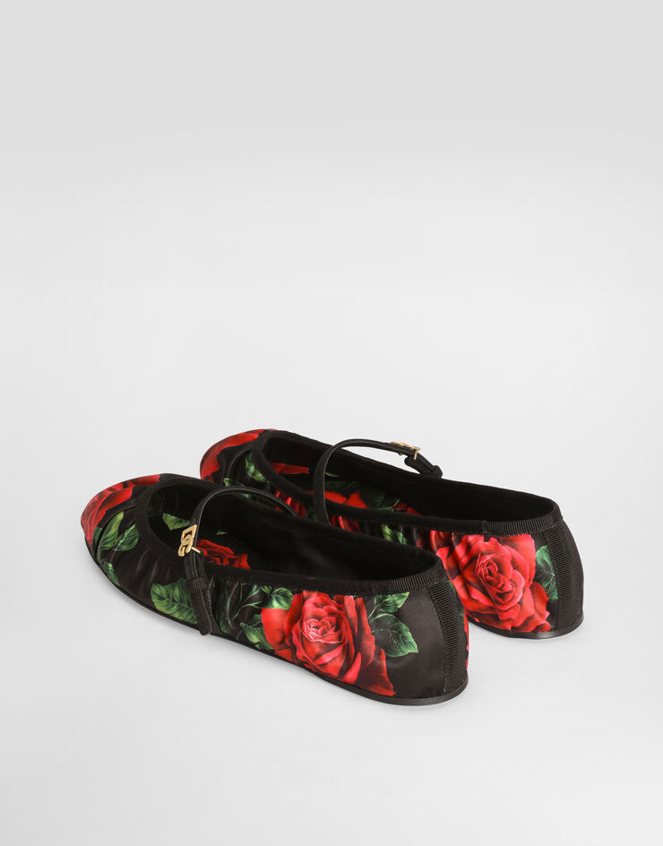 Dolce & Gabbana Rose-print satin ballet flats Dolce & Gabbana Rose-print satin ballet flats Multicolor CB0288A0709