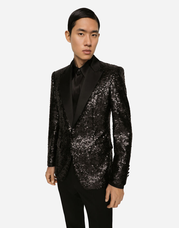 Dolce & Gabbana Sequined Sicilia-fit jacket Black G2SM5THLM14