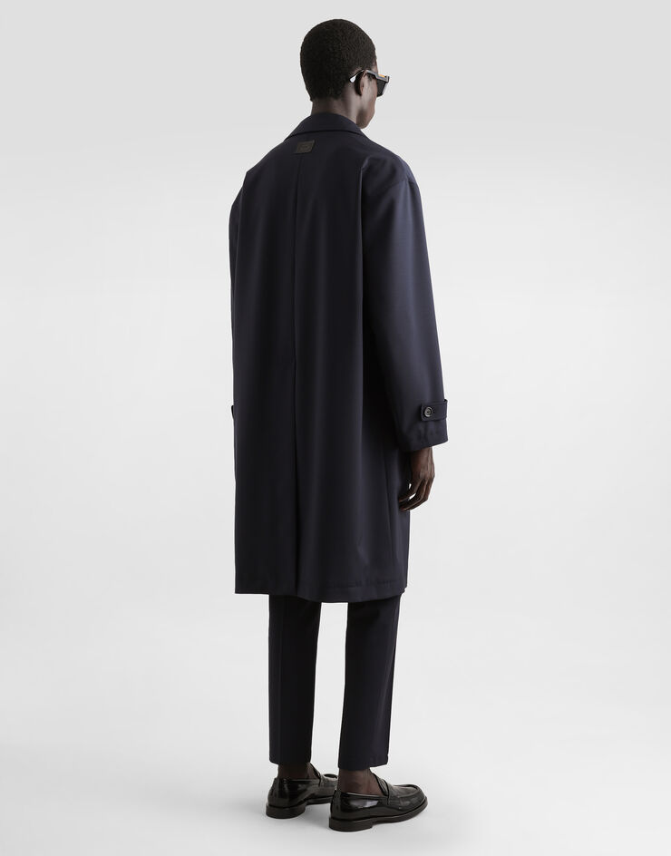 Dolce & Gabbana 羊毛单排扣风衣 蓝 G036CTFURK8