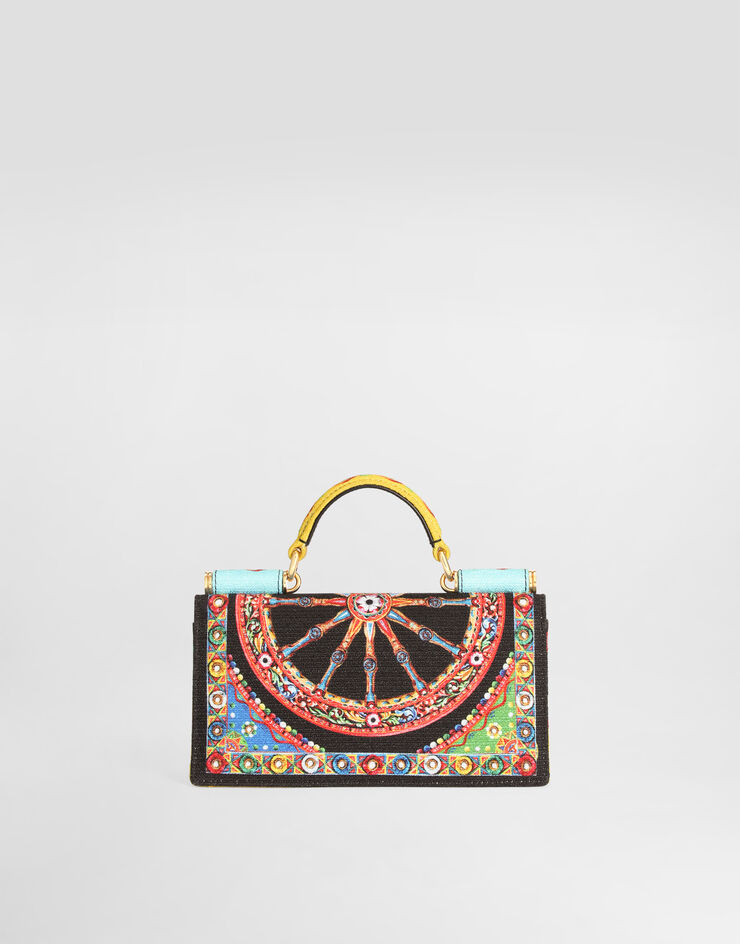 Dolce & Gabbana Handytasche aus Canvas mit Carretto-Print Multicolor BI3280A0890