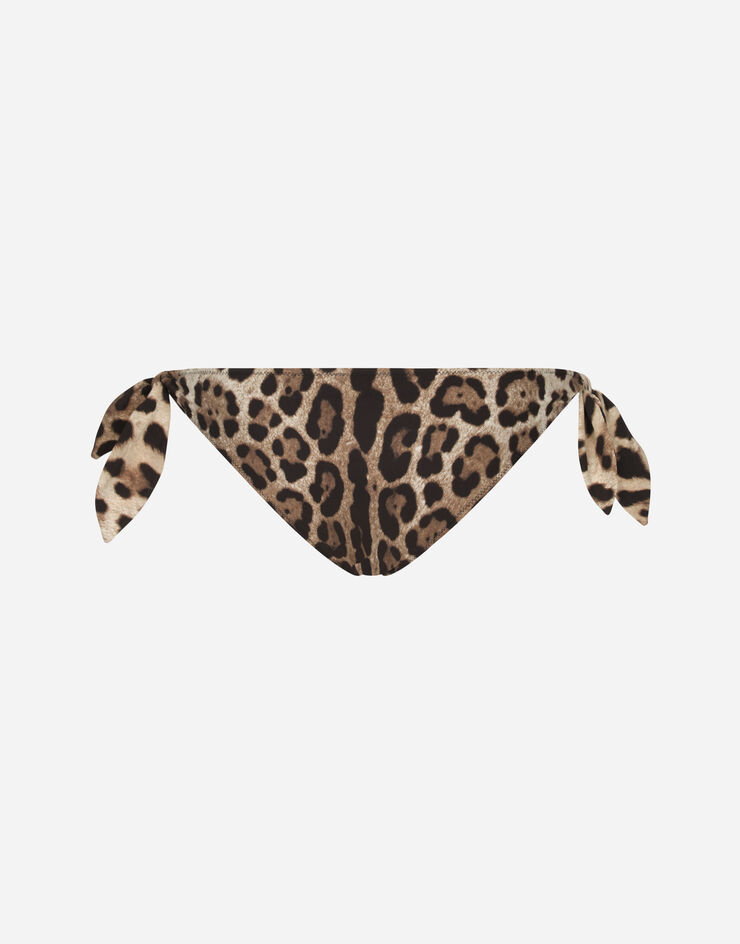 Dolce & Gabbana Bikinislip mit Schleifen Leoprint Mehrfarbig O2A06JONO11