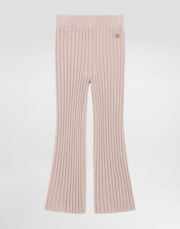 Dolce & Gabbana Ribbed knit trousers Pink L5KP0AJDVCW