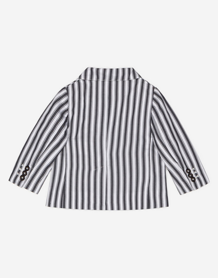 Dolce & Gabbana Single-breasted poplin suit with striped print GRIGIO L11U73G7VYH