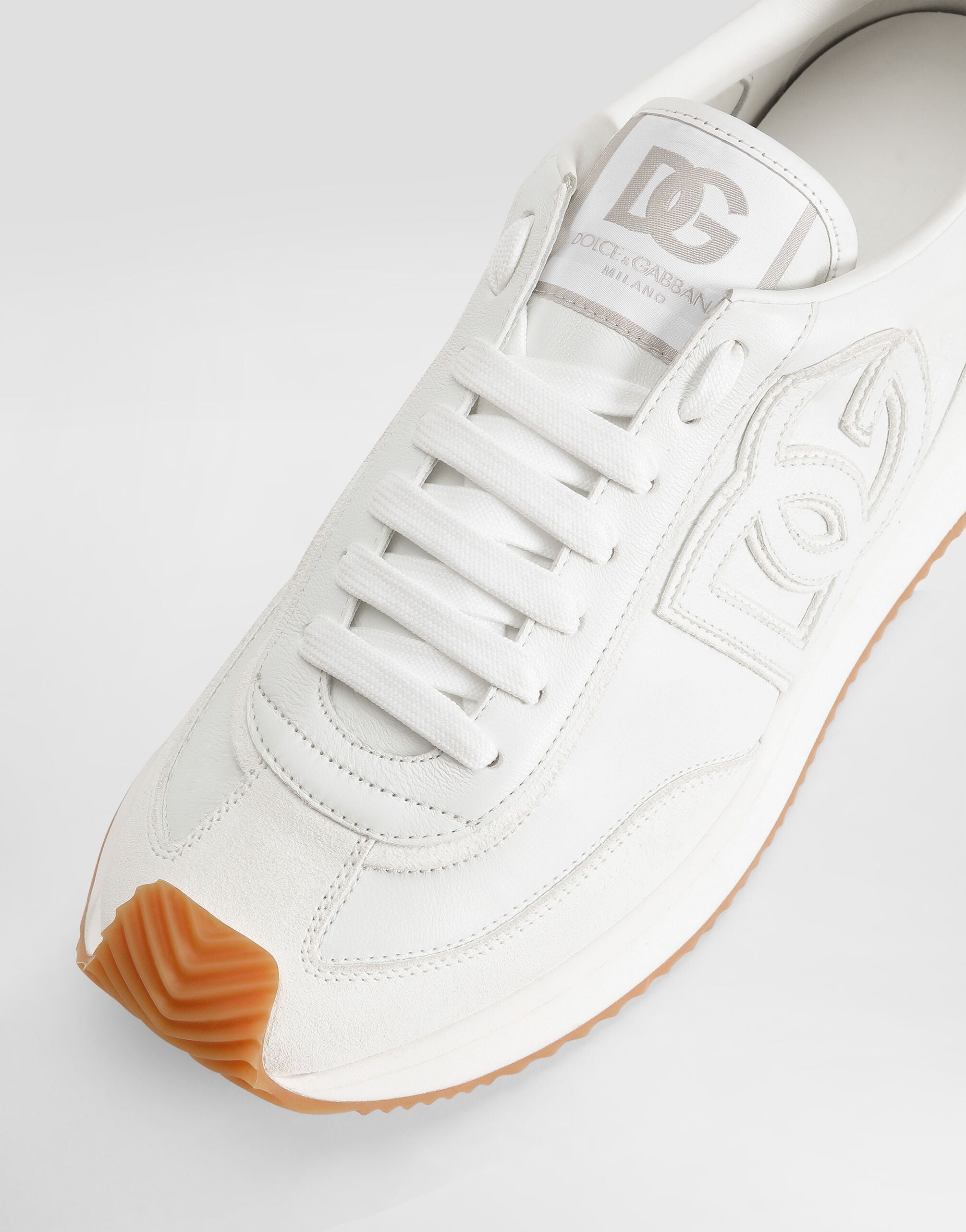 DG cushion calfskin sneaker in White for Men | Dolce&Gabbana®