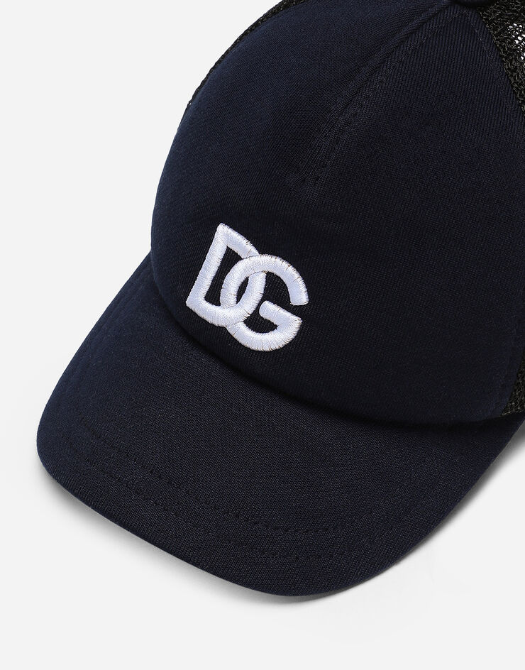Dolce & Gabbana Casquette en coton et mesh avec logo DG Bleu LB4H80G7L1D