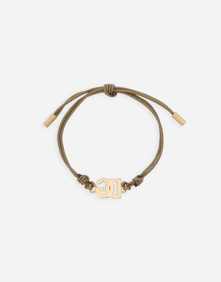 Dolce & Gabbana Bracelet with cord and DG logo Beige WBP6X2W1111