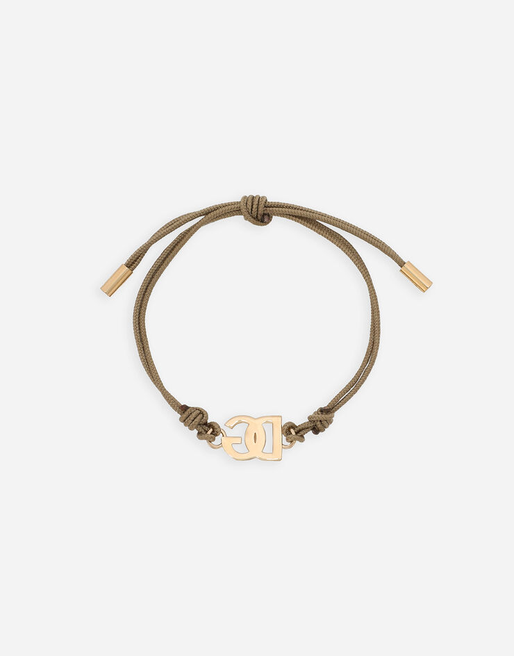 Dolce & Gabbana Pulsera con cuerda y logotipo DG Beige WBP6X2W1111