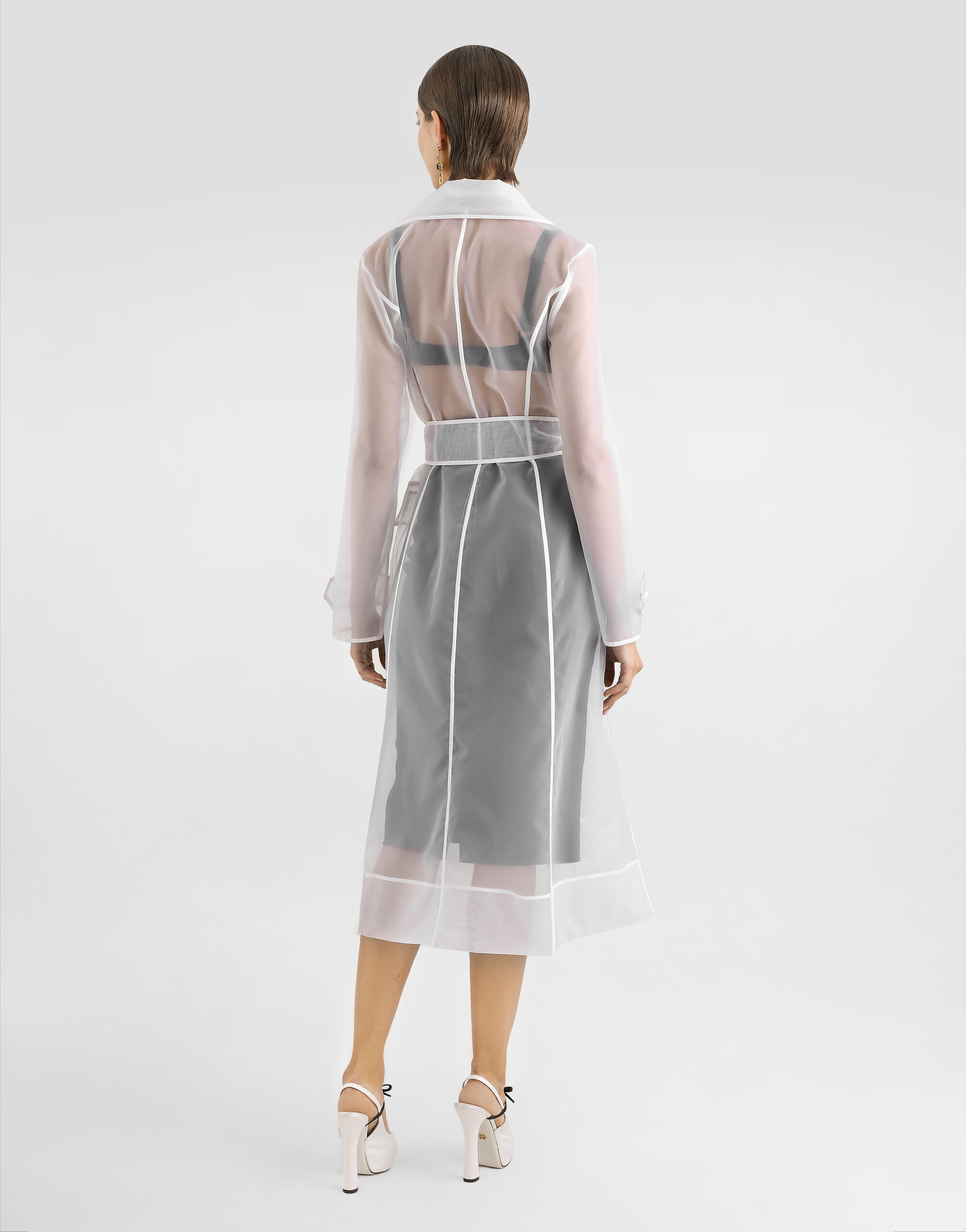 アウターその他 DOLCE & GABBANA Technical organza trench coat Technical organza trench coat with gathered sleeves in Black