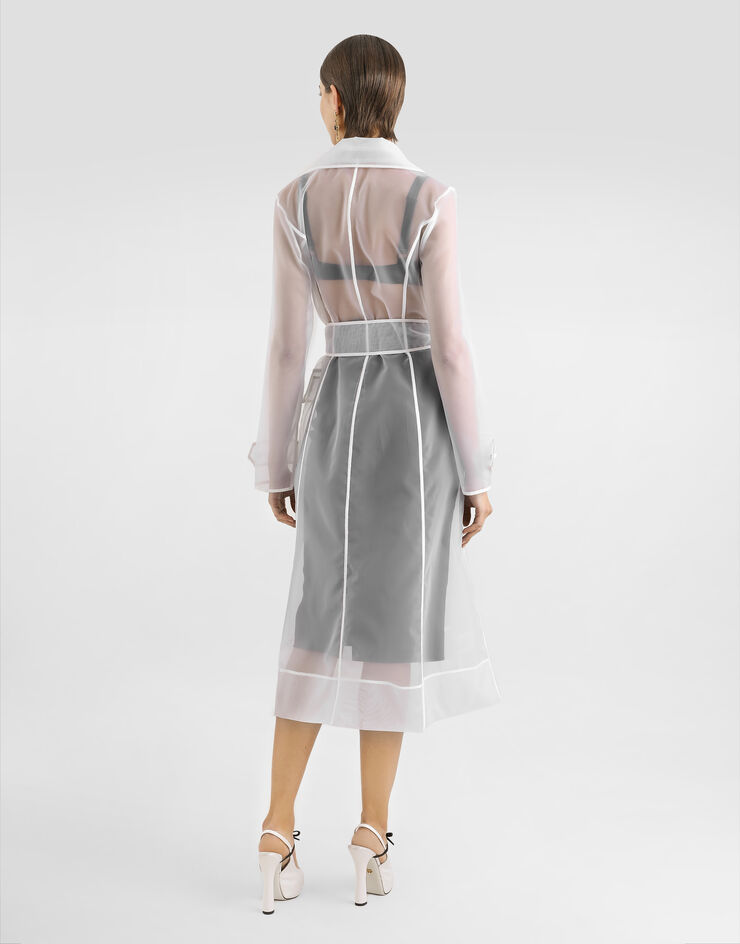 Dolce & Gabbana Trench en organza technique Blanc F0W3XTFUMG9