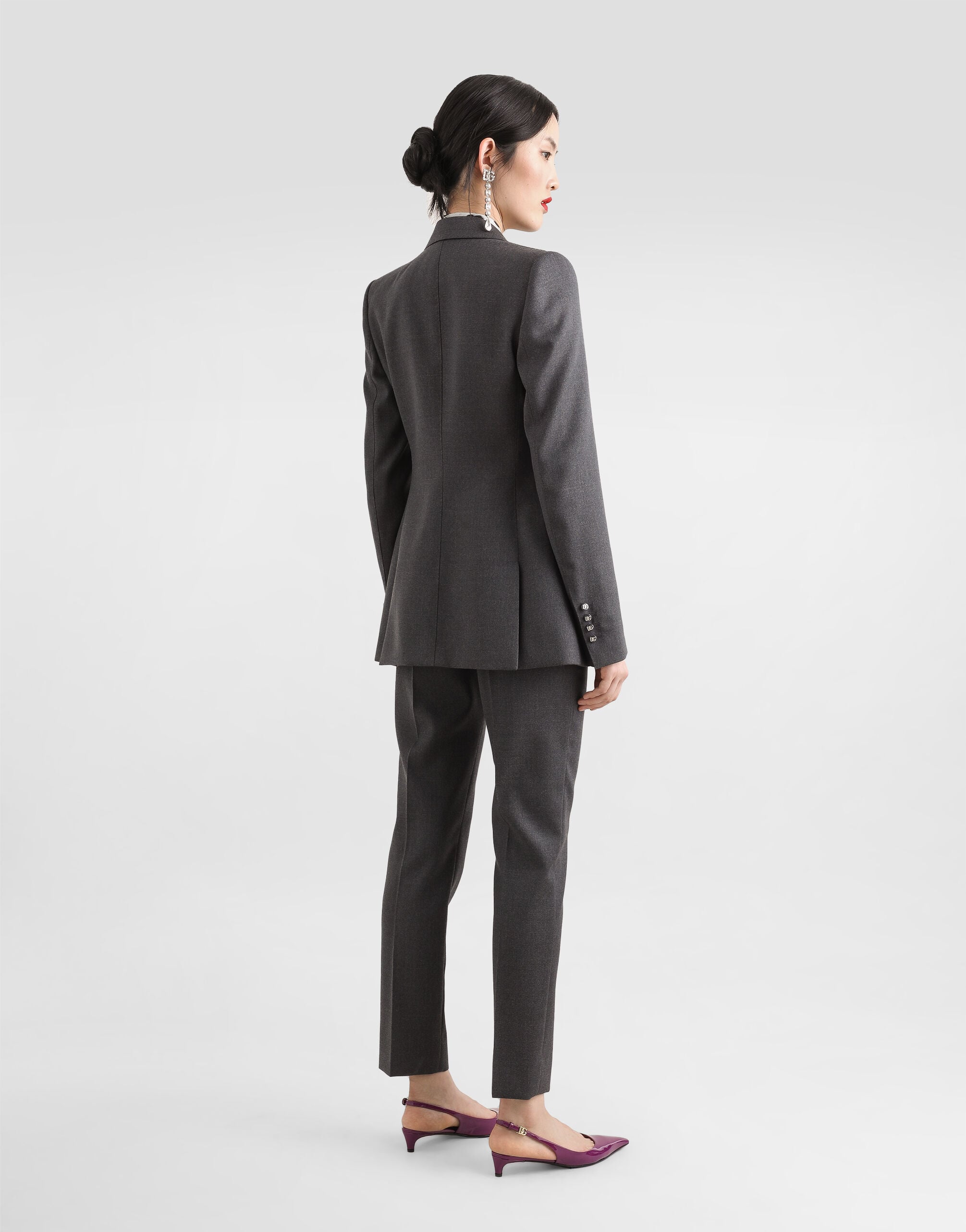 Single-breasted woolen Turlington blazer in Grey for Women