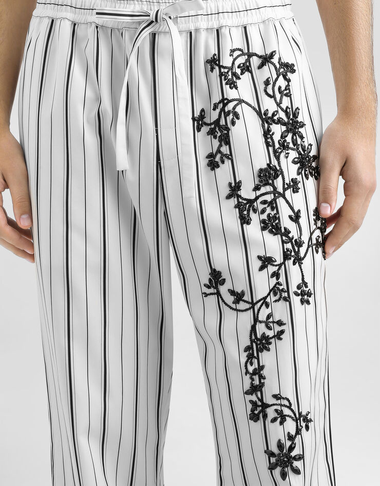 Dolce & Gabbana Vanity trousers with embroidery Multicolor GVRMAZGK184
