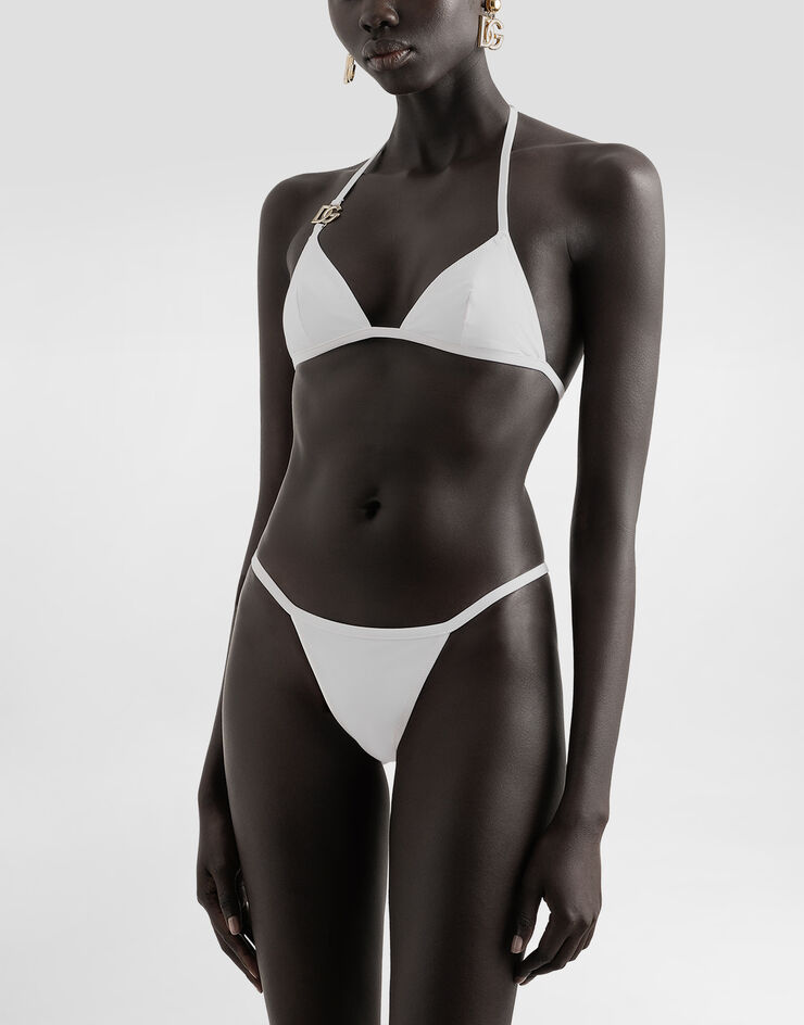 Dolce & Gabbana Bikini de triángulo con logotipo DG Blanco O8B76JONO12