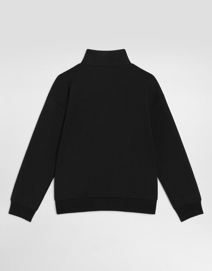 Dolce & Gabbana Cotton sweatshirt with patch Blue L4JWOFG7QNL