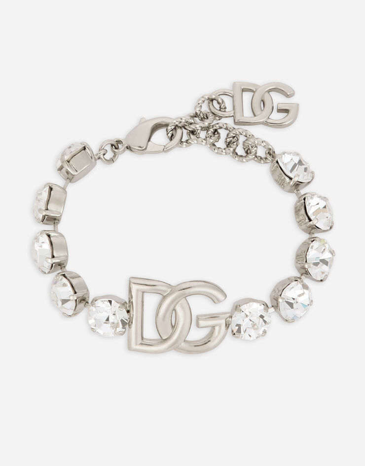 Dolce & Gabbana KIM DOLCE&GABBANA DG 徽标与水钻手环 银 WBO4S4W1111