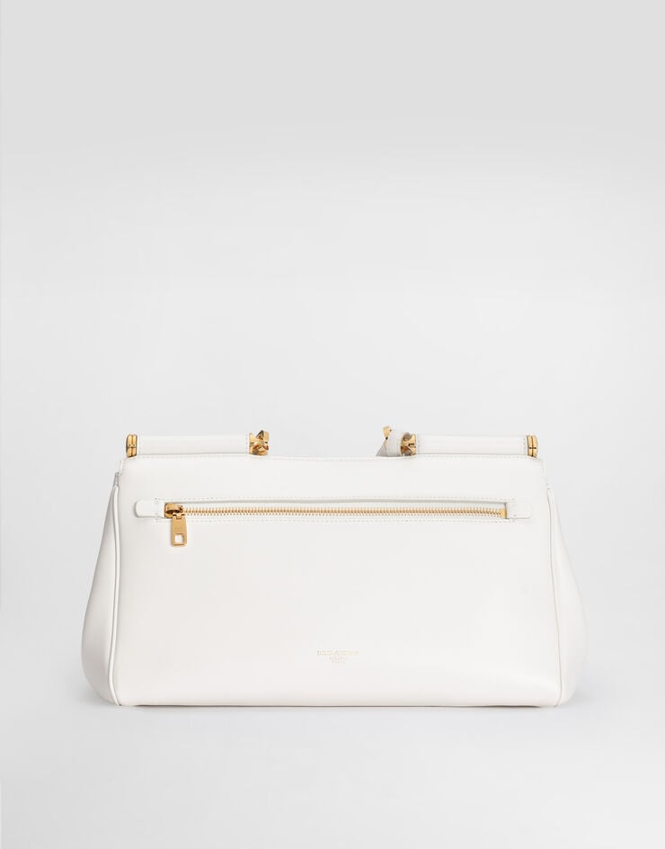 Dolce & Gabbana حقيبة يد My Sicily متوسطة من جلد العجل White BB7782B7321